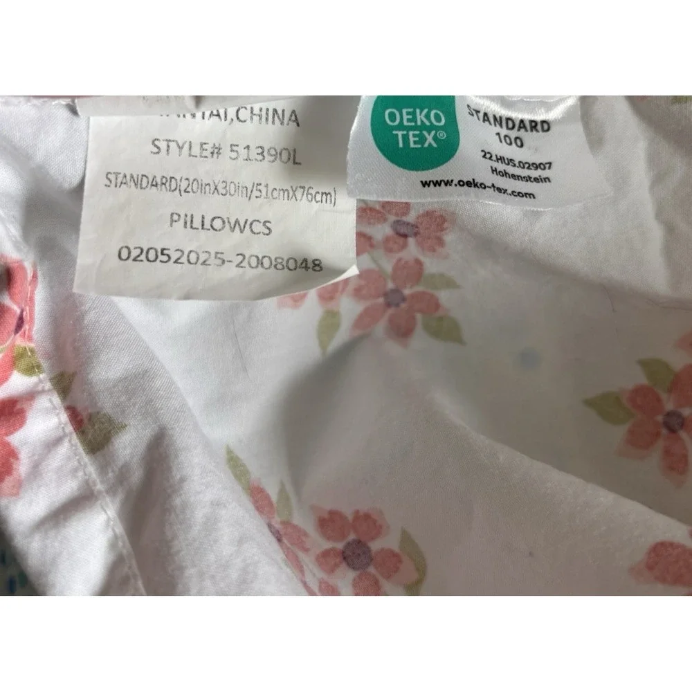 Company Store Standard Floral Ruffle Pillowcase Sunshine & Blooms 100% Cotton